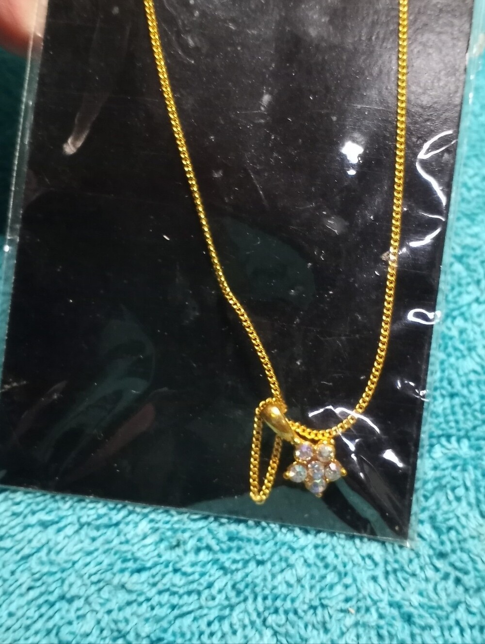 Gold Star Pendant Necklace with Clear Crystal Accents